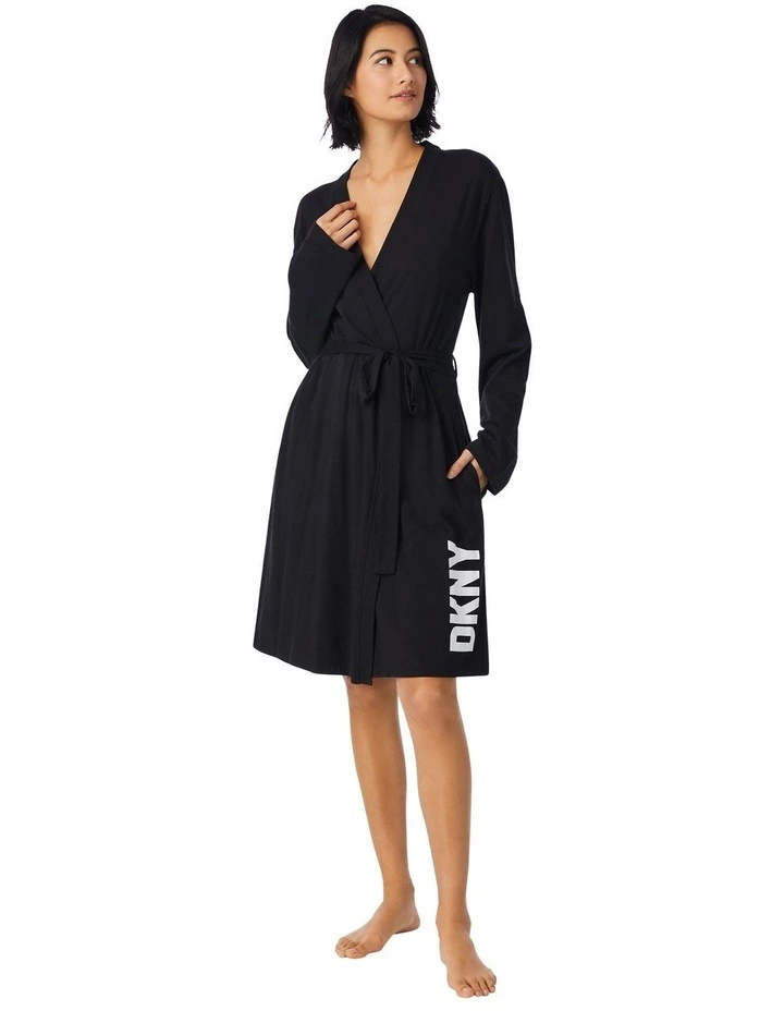 Cotton & Viscose Jersey Short Dressing Gown Lounge Robe image 4