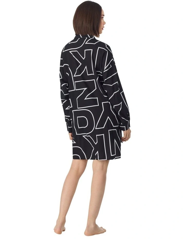 Cotton & Viscose Long Sleeve Short Button-Up Nightgown image 2