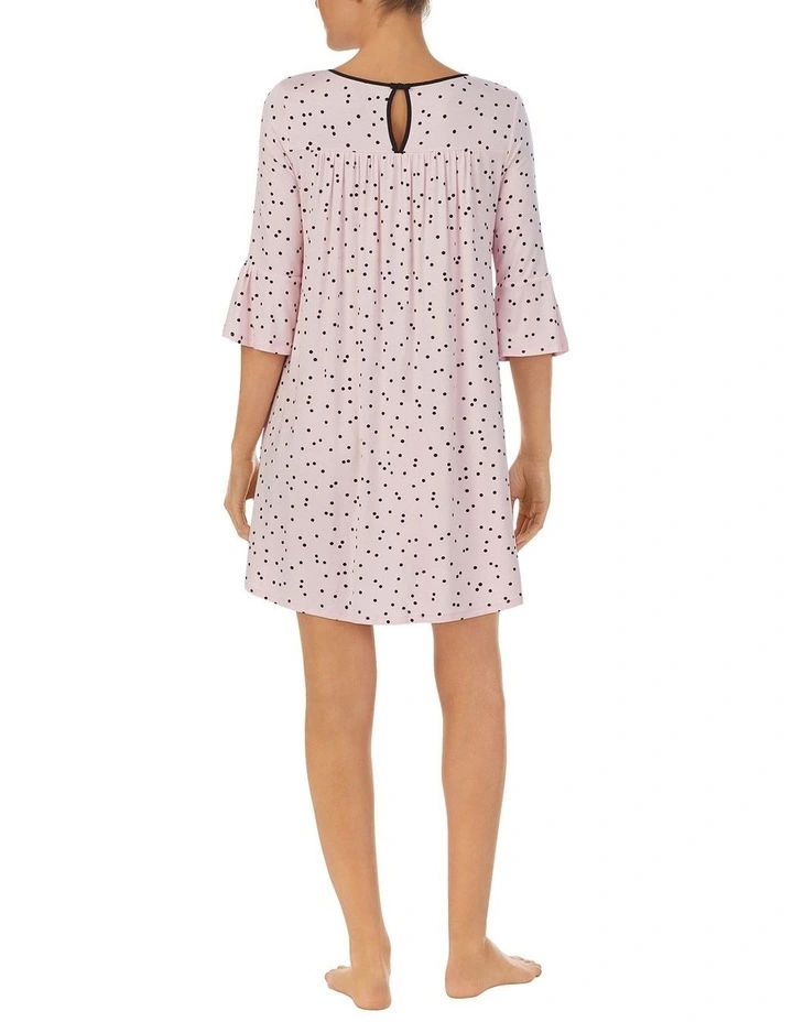 Modal Jersey 3/4 Sleeve Short Sleepshirt Nightgown image 2