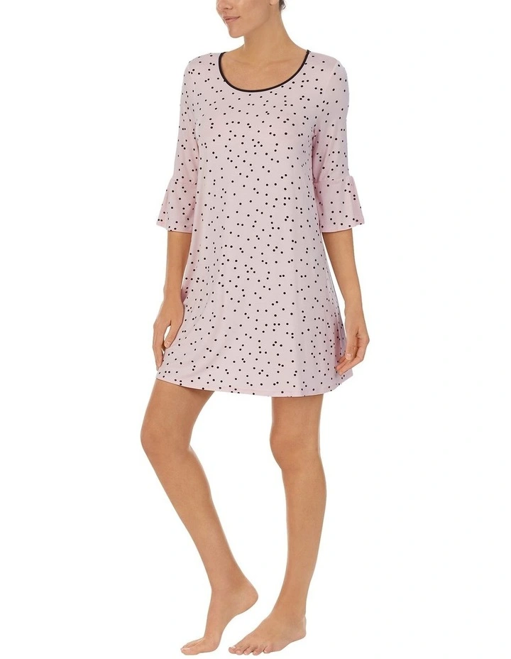 Modal Jersey 3/4 Sleeve Short Sleepshirt Nightgown image 3