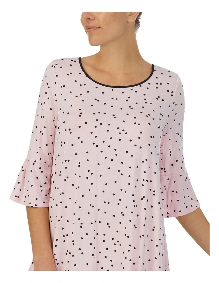 Modal Jersey 3/4 Sleeve Short Sleepshirt Nightgown image 4