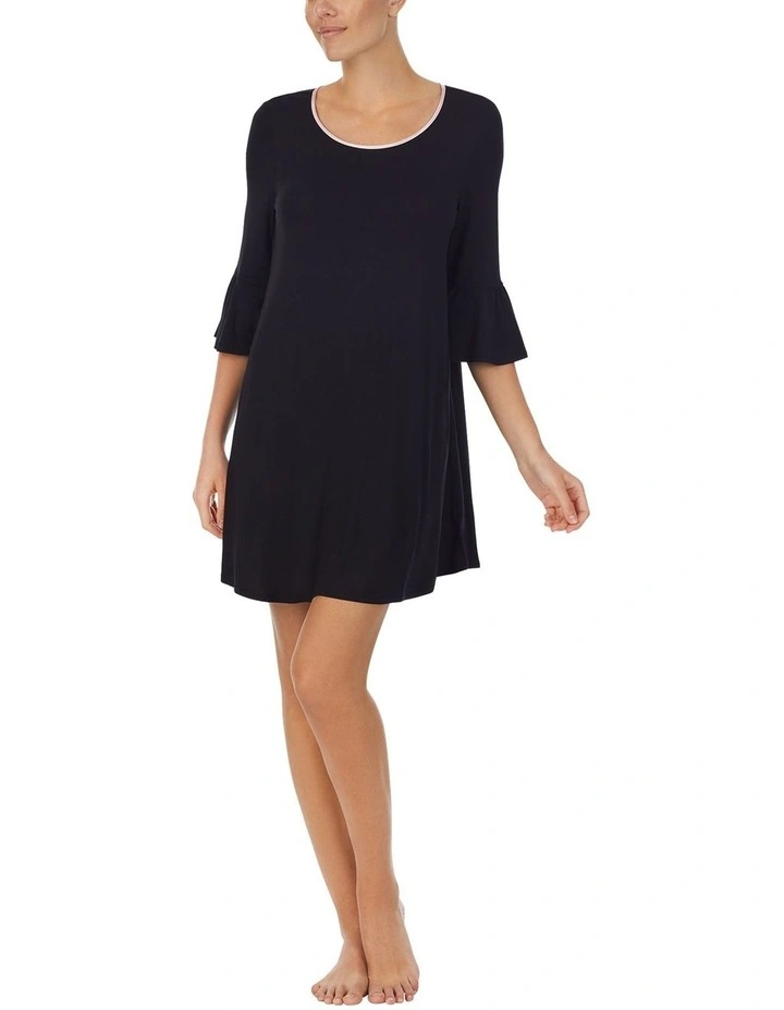 Modal Jersey 3/4 Sleeve Short Sleepshirt Nightgown image 1