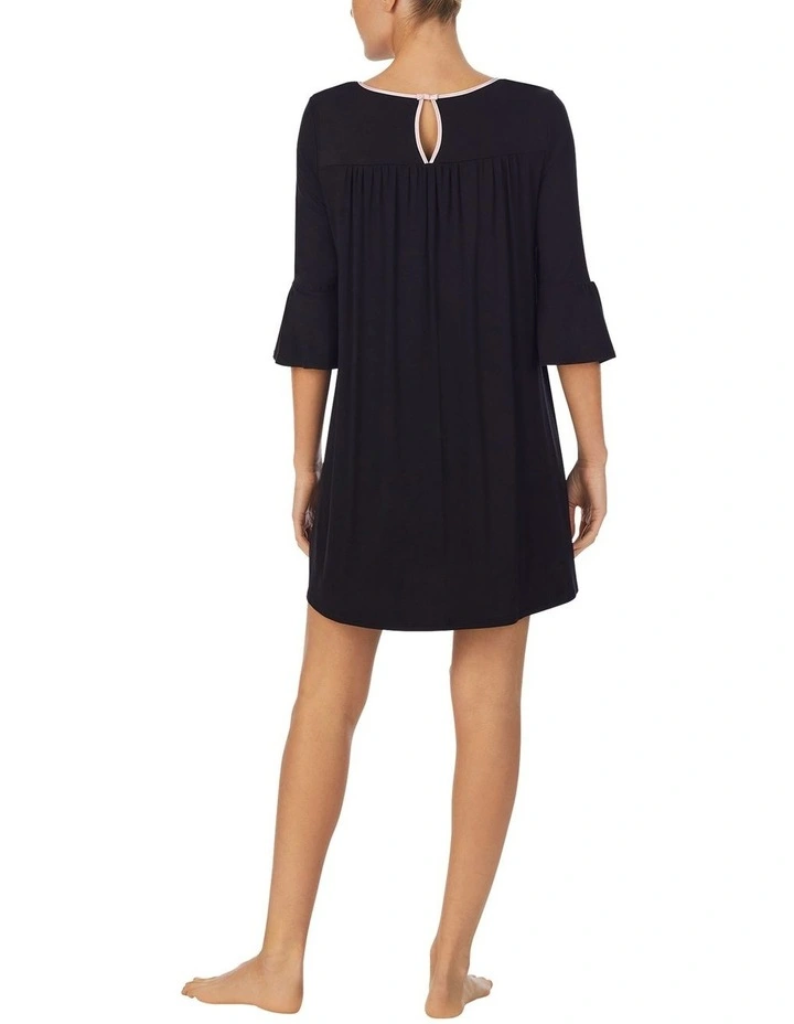 Modal Jersey 3/4 Sleeve Short Sleepshirt Nightgown image 2