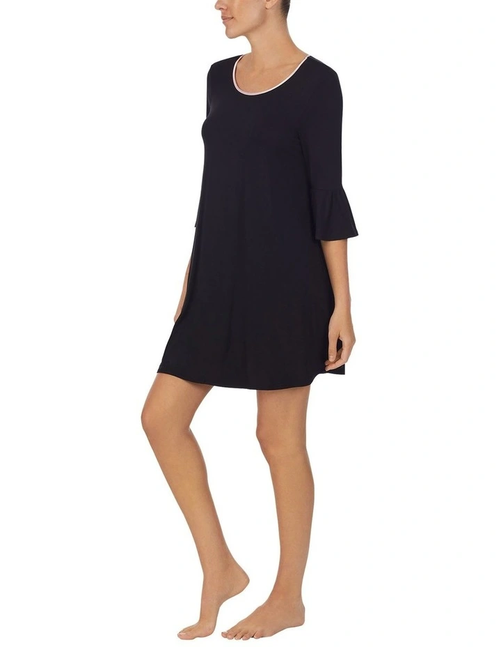 Modal Jersey 3/4 Sleeve Short Sleepshirt Nightgown image 3