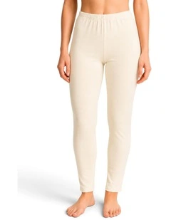 Ladies Merino Wool Blend Long John Janes Thermal Pants Underwear in Beige
