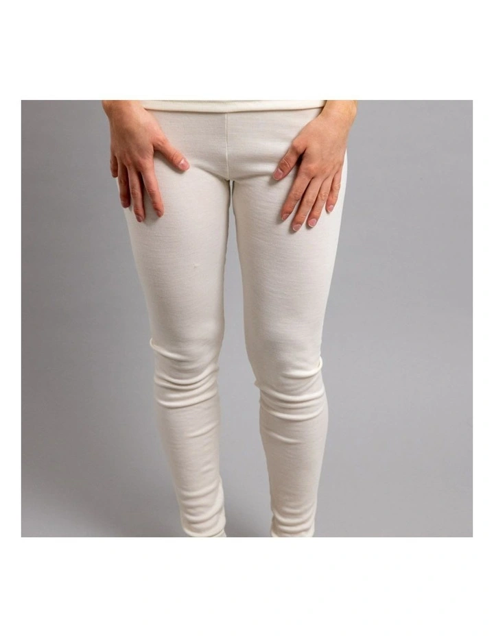 Ladies Merino Wool Blend Long John Janes Thermal Pants Underwear in Beige image 2
