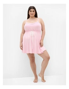 Plus Size Cara Sleep Chemise in Baby Pink