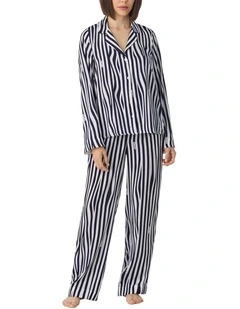 Satin Button Up Long Sleeve Long Pyjama Set