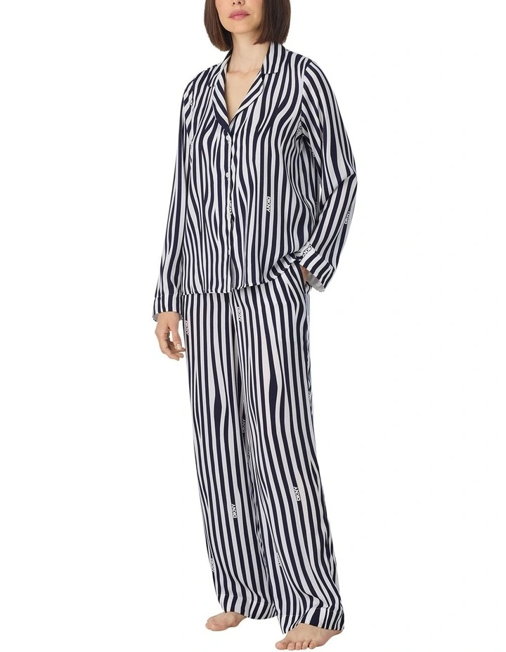 Satin Button Up Long Sleeve Long Pyjama Set image 3