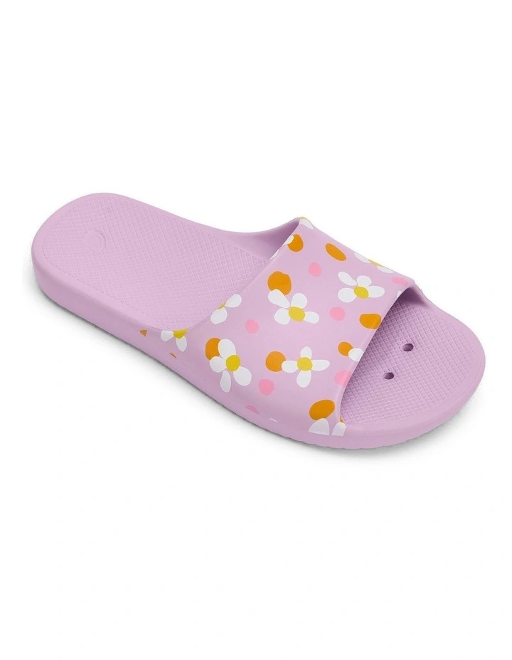 Decathlon - Kids swimming pool flip-flops, Slap 500 neon purple image 1
