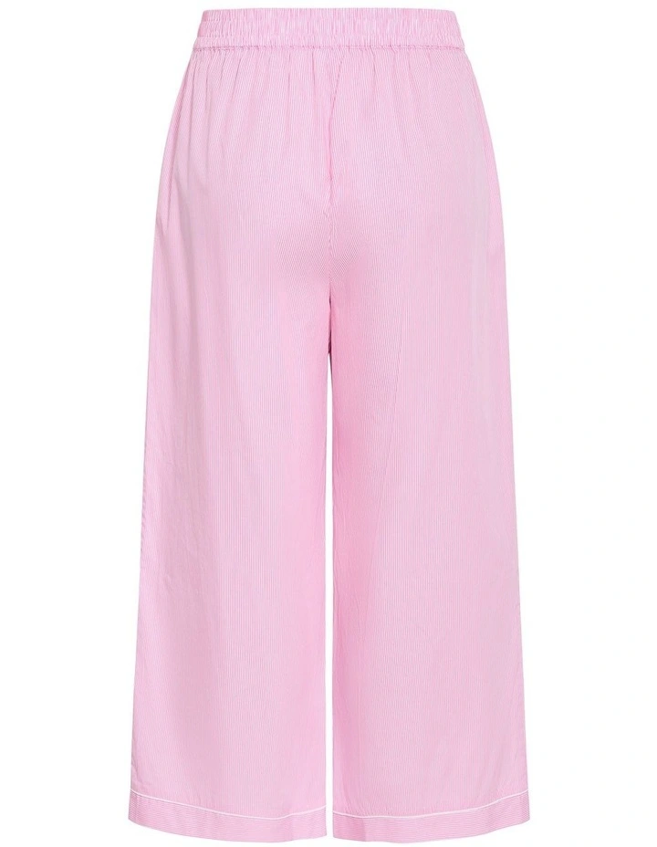 Plus Size Stripe Cotton Pyjama Pant in pink image 4