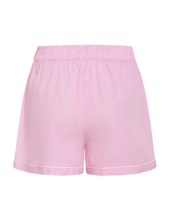 Plus Size Stripe Cotton Pyjama Short in pink image 4