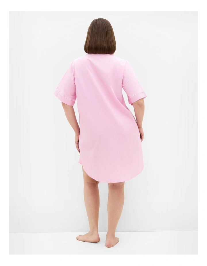 Plus Size Zoie Oversized Stripe Sleep Shirt in pink image 2
