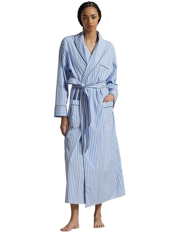 Shirting Stripes Heritage Long Cotton Robe image 1