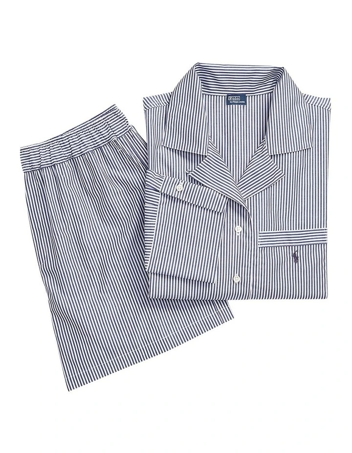 Shirting Stripes Crop Top & Boxer Short Cotton Pyjama Set image 6