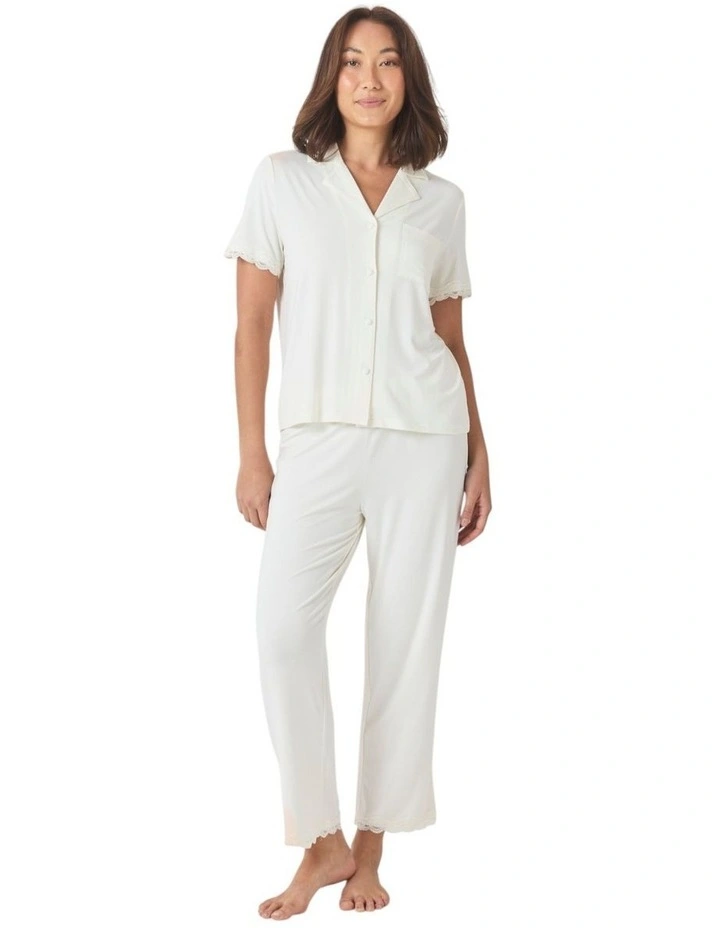 Dianne Bamboo Long PJ set with Lace image 1