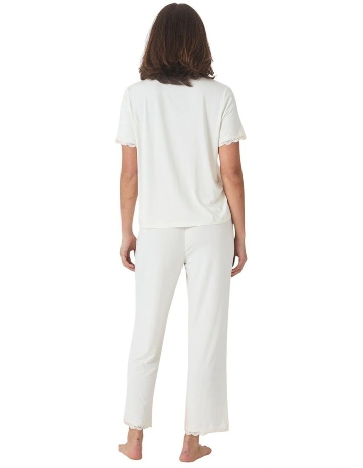 Dianne Bamboo Long PJ set with Lace image 2