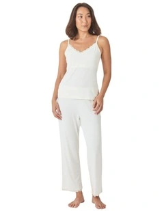 Britt Bamboo Lace Cami Long PJ