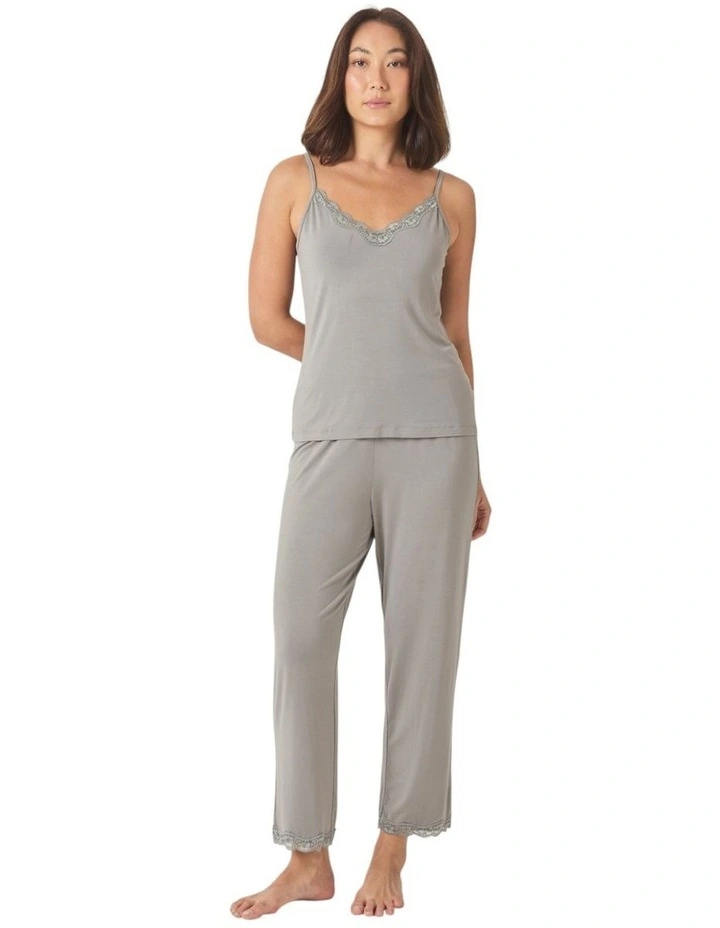 Britt Bamboo Lace Cami Long PJ image 4