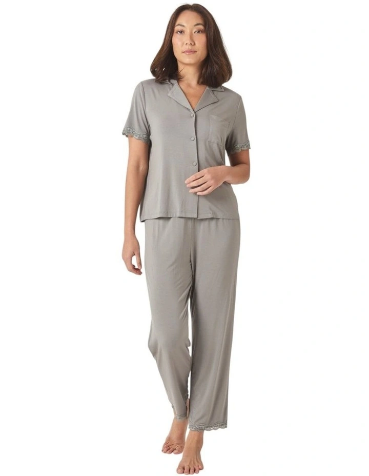 Dianne Bamboo Long PJ set with Lace image 1