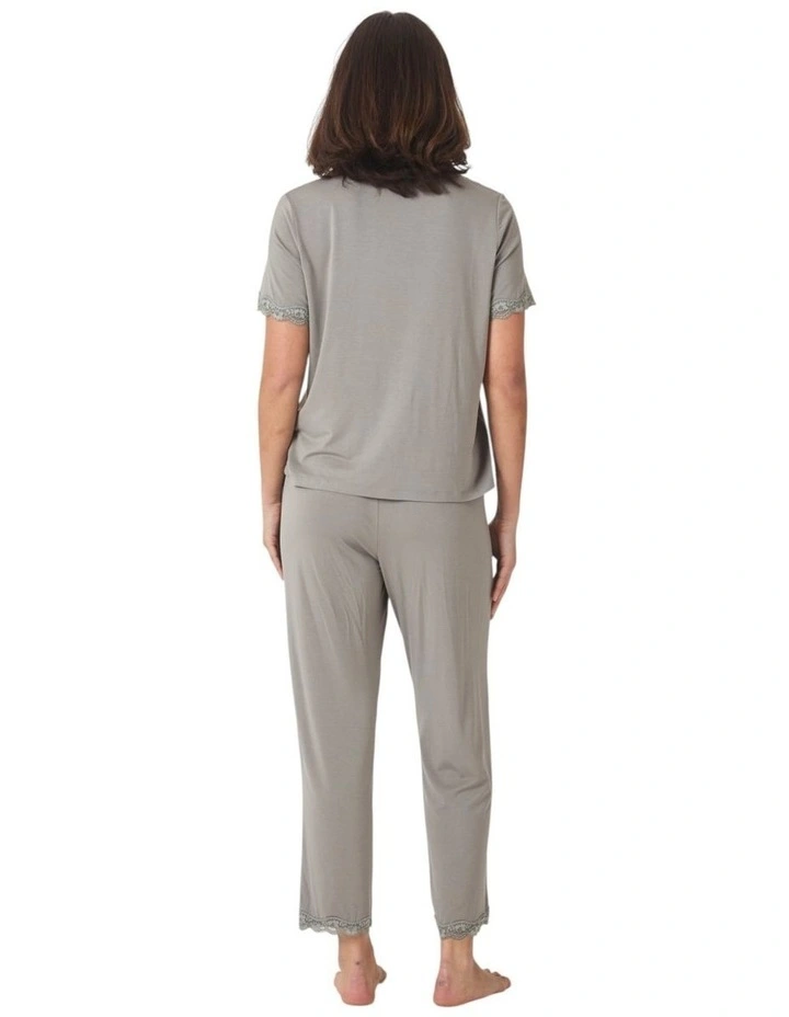Dianne Bamboo Long PJ set with Lace image 2