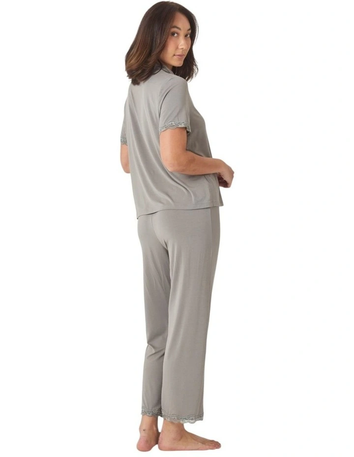 Dianne Bamboo Long PJ set with Lace image 4