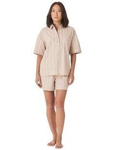 Sasha Striped Boyfriend Short PJ Set