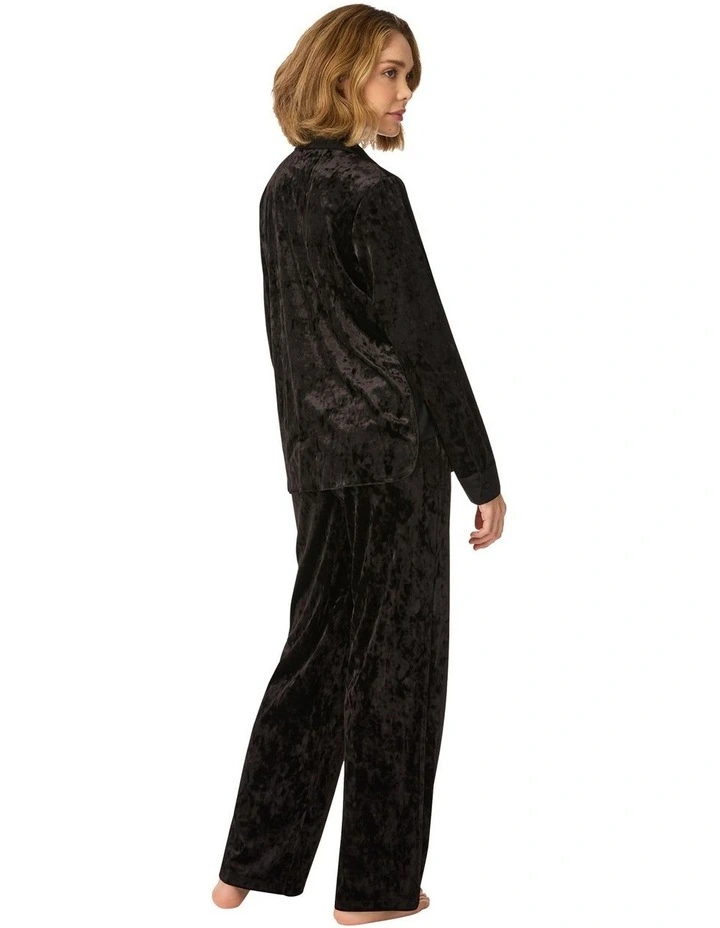 Crushed Velour Button-Up Long Sleeve Long Pyjama Set image 2