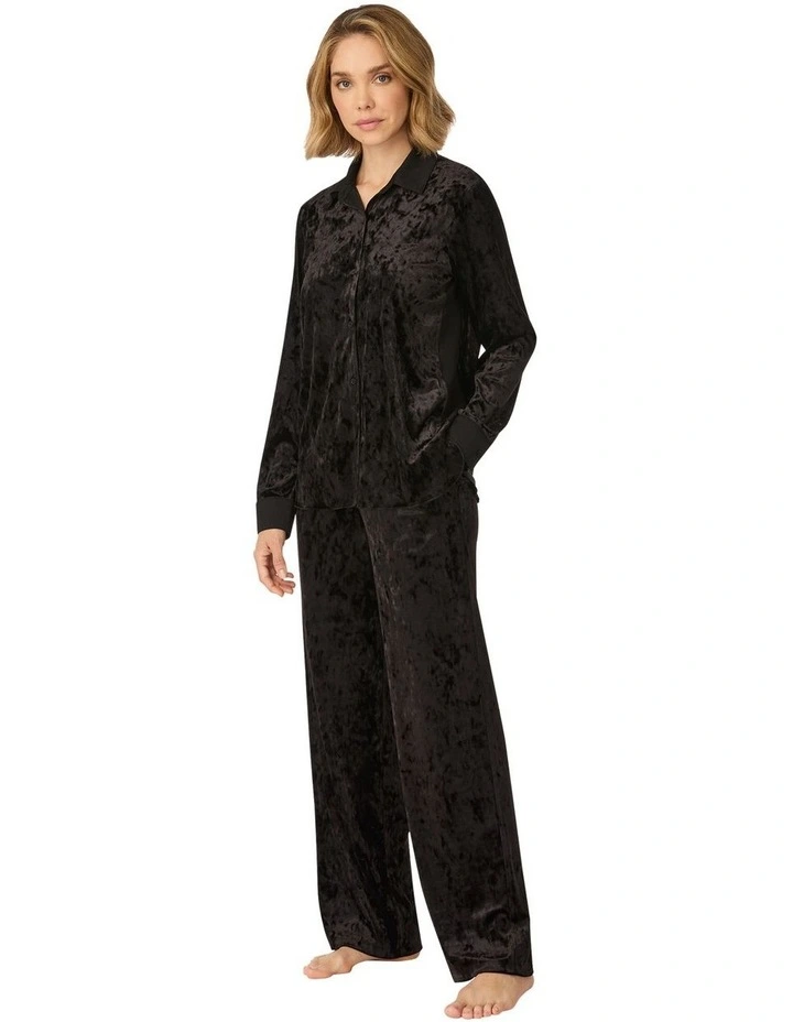 Crushed Velour Button-Up Long Sleeve Long Pyjama Set image 4