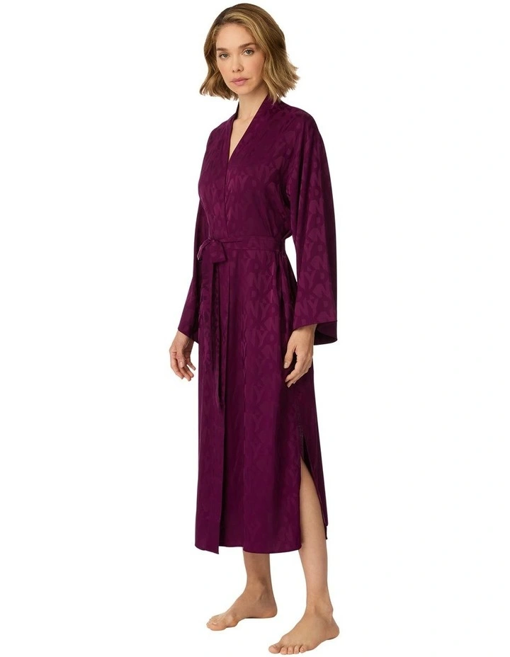 Logo Satin Midi-Length Belted Lounge Robe image 3