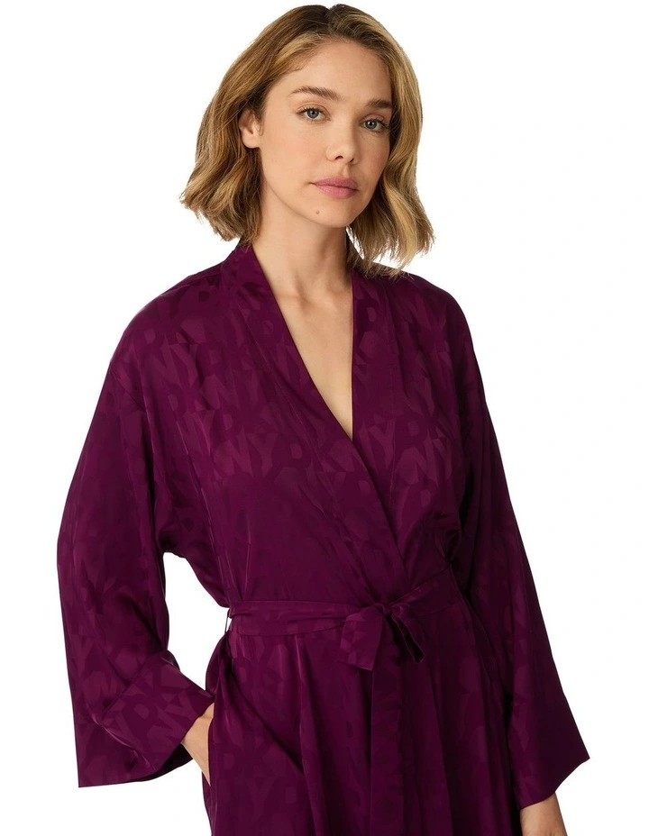 Logo Satin Midi-Length Belted Lounge Robe image 4