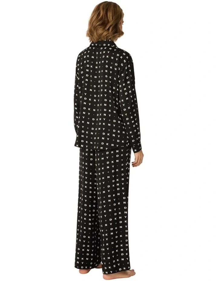 Satin Button-Up Long Sleeve Long Pyjama Set image 2
