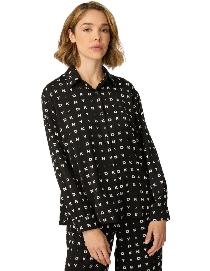 Satin Button-Up Long Sleeve Long Pyjama Set image 4