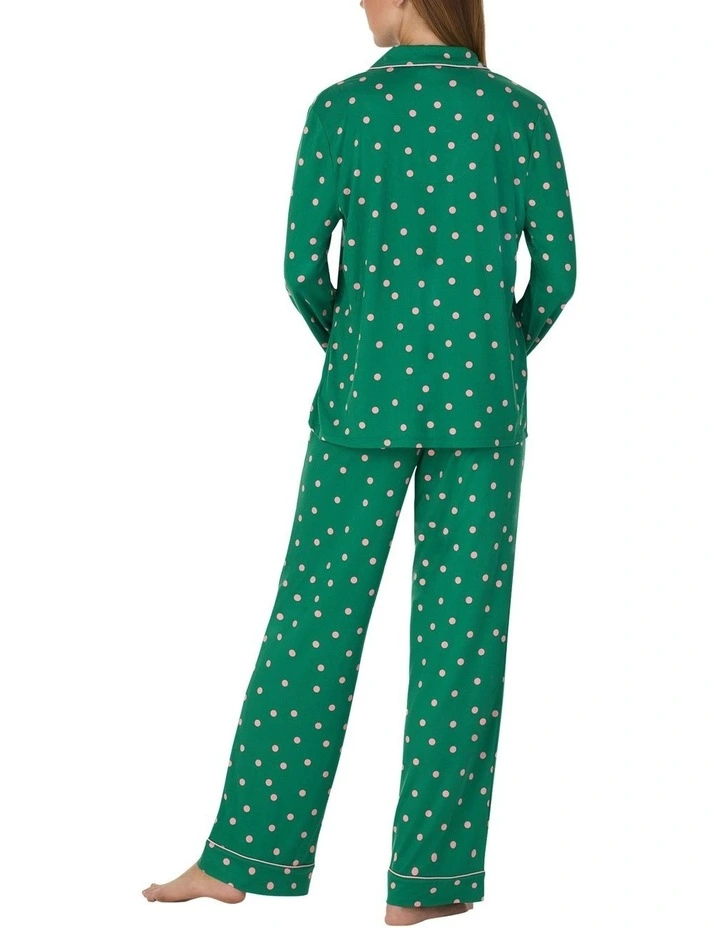 Printed Jersey Button Up Long Sleeve Long Pyjama Set image 2