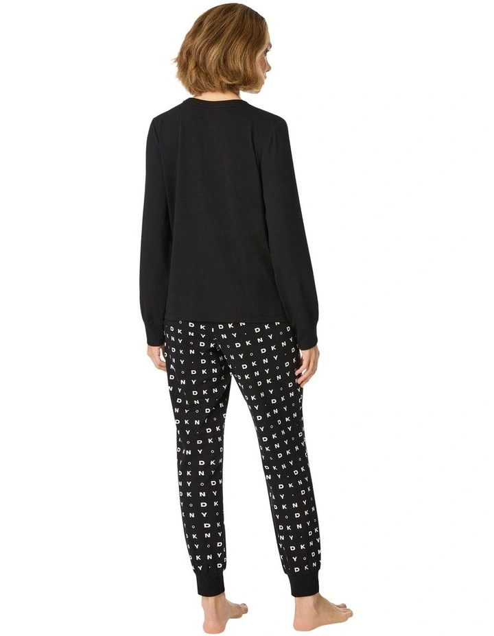 Cotton & Viscose Jersey Long Sleeve Top & Jogger Pyjama Set image 2