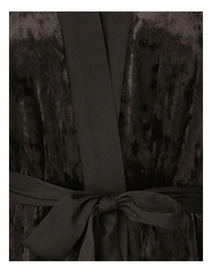 Crushed Velour & Satin Midi-Length Belted Lounge Robe image 5