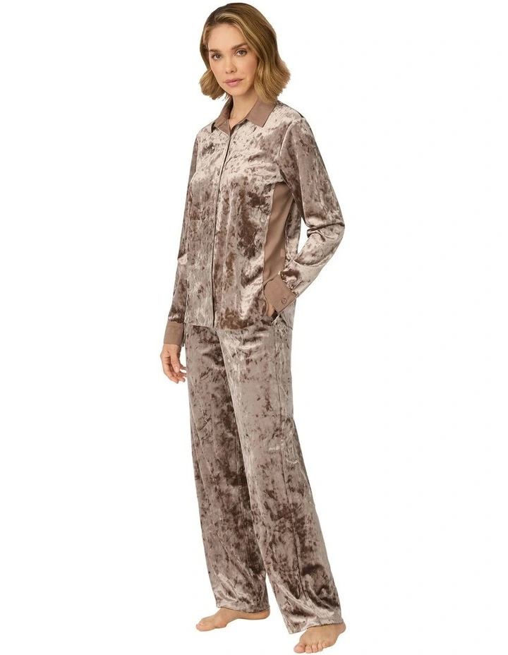 Crushed Velour Button-Up Long Sleeve Long Pyjama Set image 4