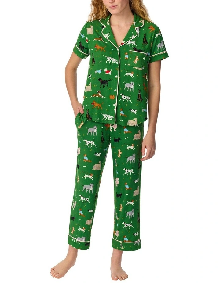 Button Up Short Sleeve Long Jersey Pyjama Set image 1