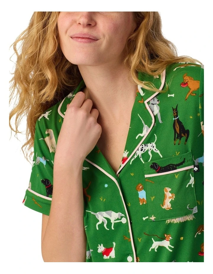 Button Up Short Sleeve Long Jersey Pyjama Set image 4