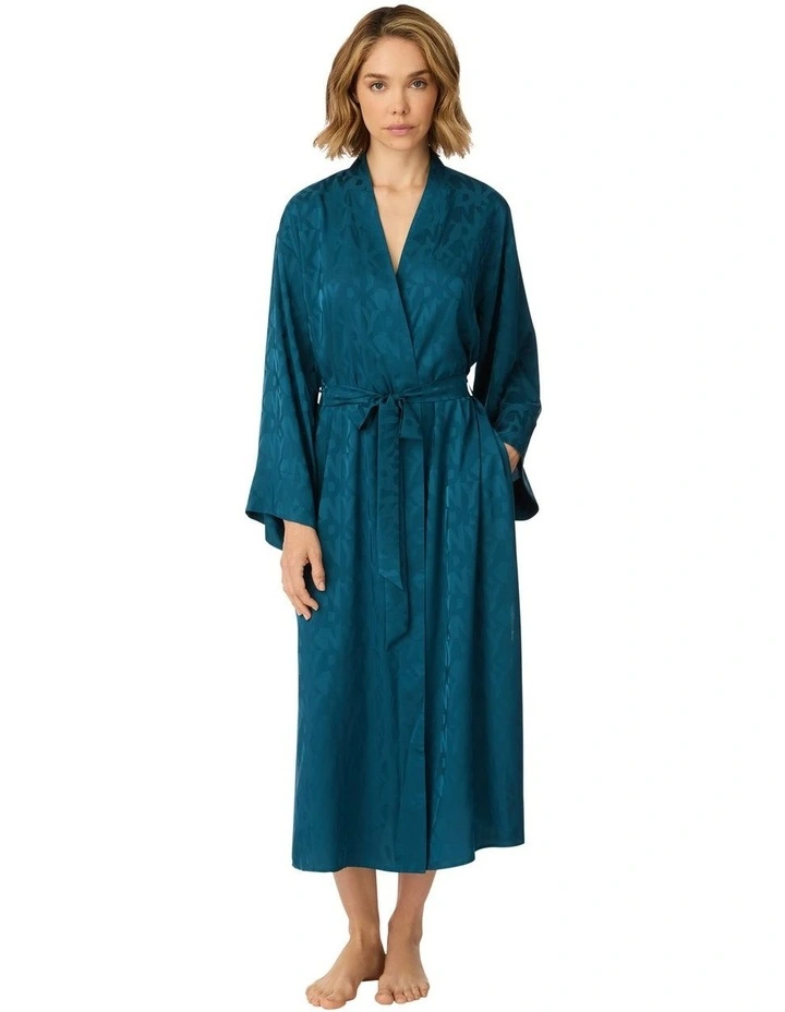 Logo Satin Midi-Length Belted Lounge Robe image 1
