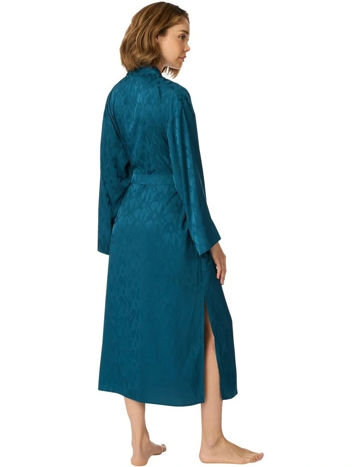 Logo Satin Midi-Length Belted Lounge Robe image 2