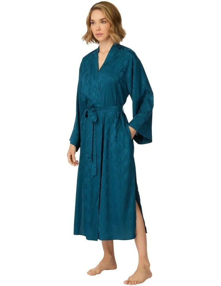 Logo Satin Midi-Length Belted Lounge Robe image 3