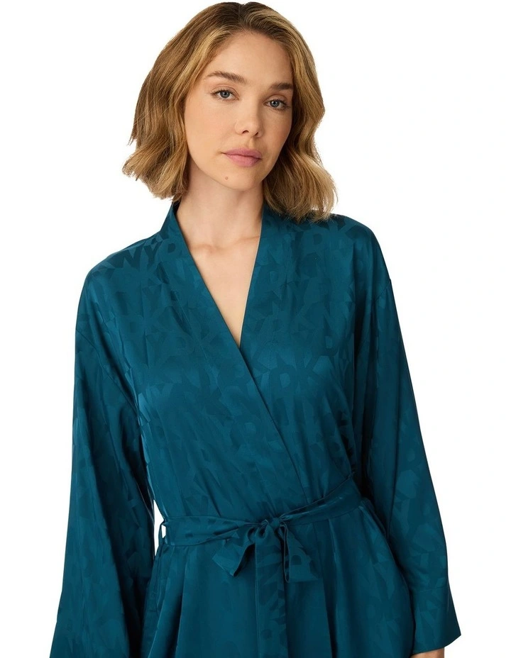 Logo Satin Midi-Length Belted Lounge Robe image 4