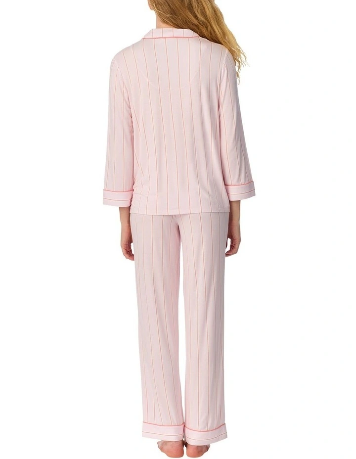 Printed Modal Jersey Button Up 3/4 Sleeve Long Pyjama Set image 2