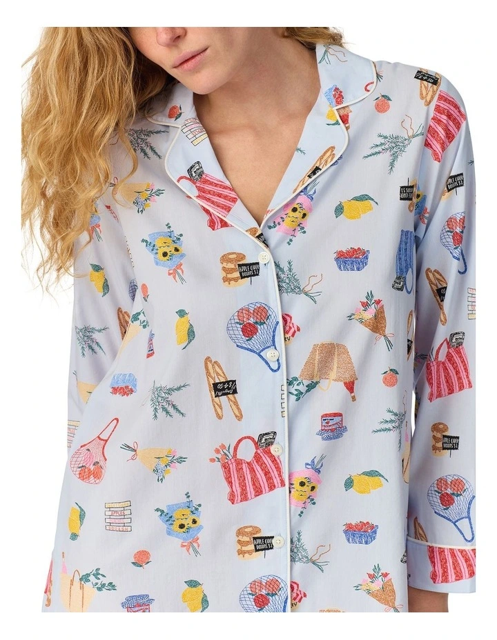 Cotton & Viscose Long Sleeve Button-Up Nightshirt image 6