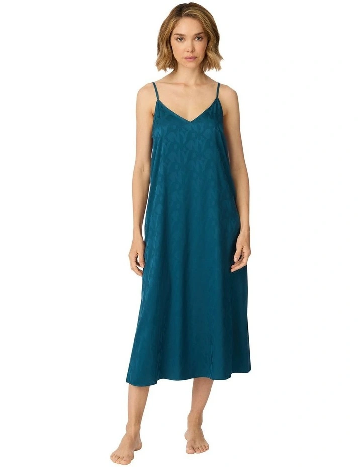 Logo Satin Low Back Midi Chemise Nightgown image 1