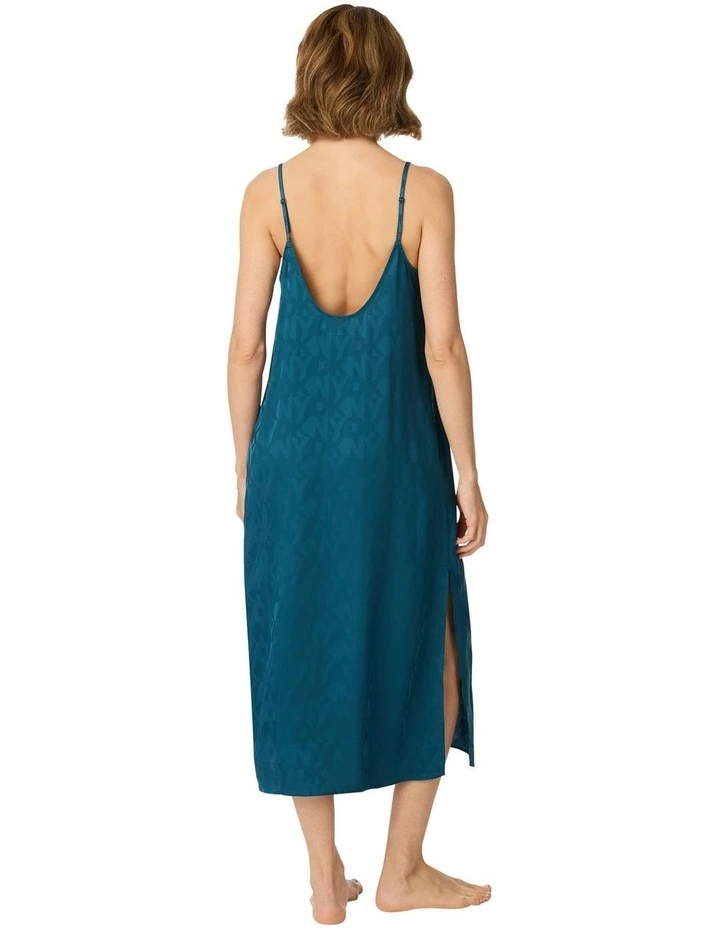 Logo Satin Low Back Midi Chemise Nightgown image 2