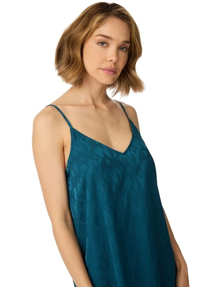 Logo Satin Low Back Midi Chemise Nightgown image 4