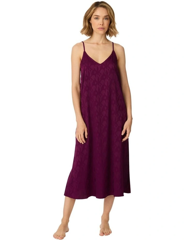 Logo Satin Low Back Midi Chemise Nightgown image 1