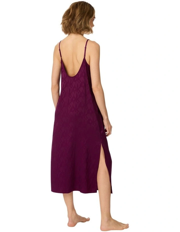Logo Satin Low Back Midi Chemise Nightgown image 2